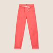 Pantalon coupe mom 7/8&egrave;me rouge corail femme