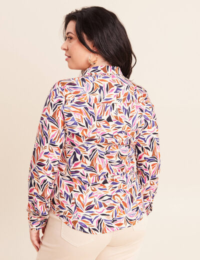 Chemise cintr&eacute;e manches longues bleu femme