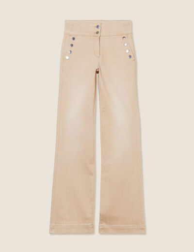 Jean bootcut taille haute sable femme
