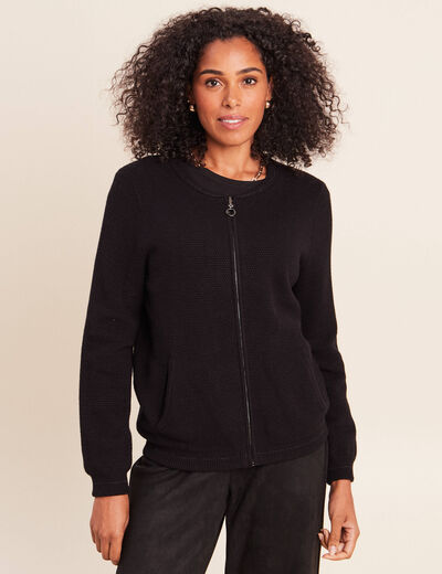 Gilet r&eacute;versible manches longues vert femme