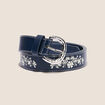 Ceinture large avec broderie bleu foncé femme