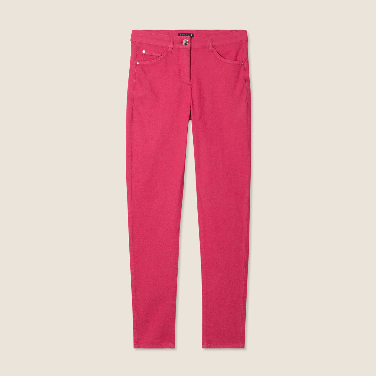 Pantalon léger taille standard 7/8ème rose fushia femme