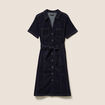 Robe jean &eacute;vas&eacute;e col chemise denim brut femme