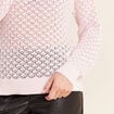 Pull col rond manches longues rose clair femme