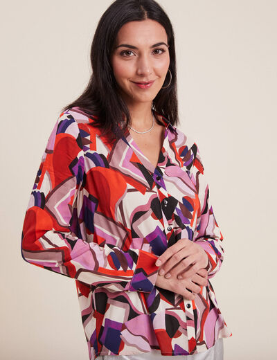 Chemise manches longues mauve femme