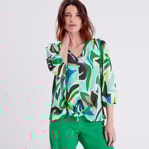 chemise manches 34 bleu femme Chemise manches 3/4 bleu femme