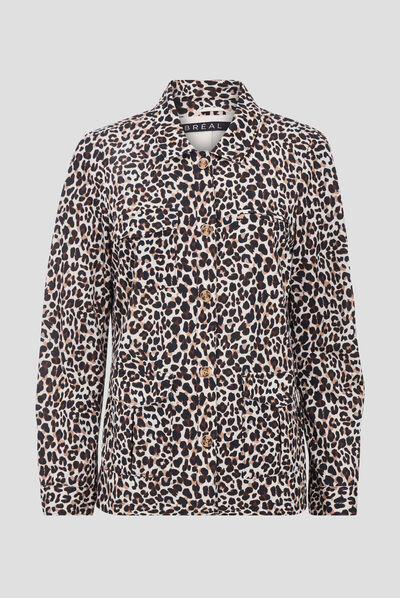 Veste boutonnée beige femme