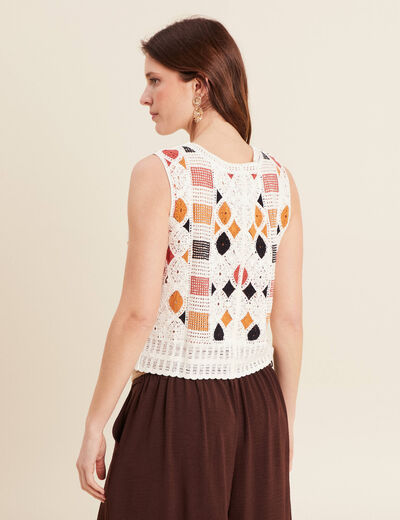 Gilet sans manches blanc femme