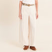 Pantalon large avec ceinture amovible ivoire femme