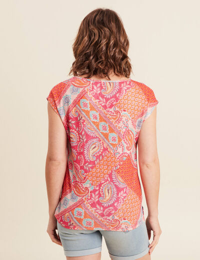 T-shirt manches courtes orange femme