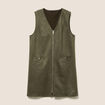 Robe chasuble su&eacute;dine vert kaki femme