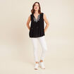 Blouse ample sans manches col rond noir femme