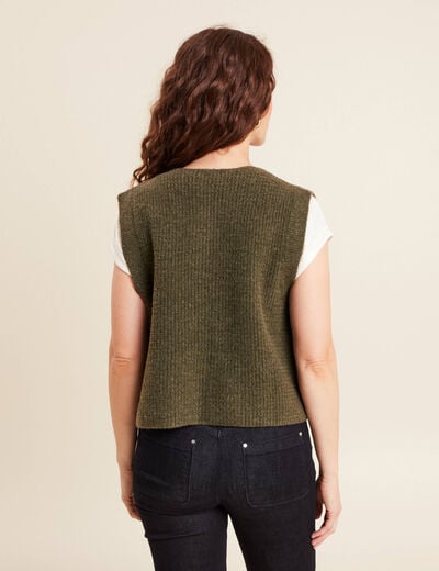Gilet sans manches vert kaki femme