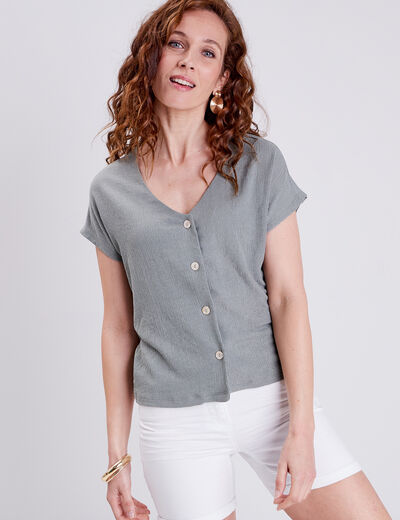 T-shirt manches courtes vert clair femme