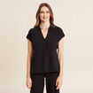 Blouse manches courtes noir femme