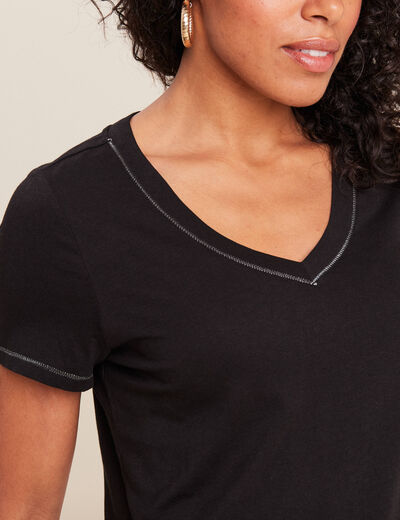 T-shirt manches courtes noir femme