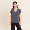 T-shirt manches courtes bleu marine femme