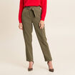 Pantalon chino poches rabats vert kaki femme