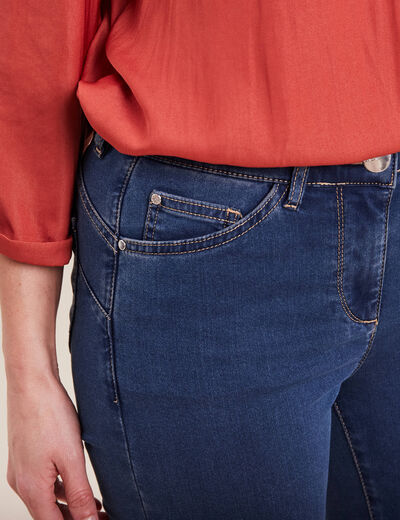 Jean magique Le L&eacute;ger coupe ajust&eacute;e long denim double stone femme