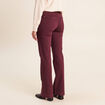 Pantalon coupe bootcut &agrave; pont prune femme