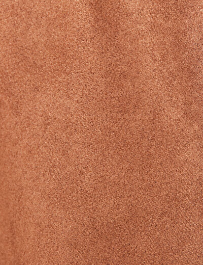 Poncho ceintur&eacute; fermeture zipp&eacute;e marron clair femme