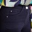 Pantalon léger taille haute long bleu marine femme