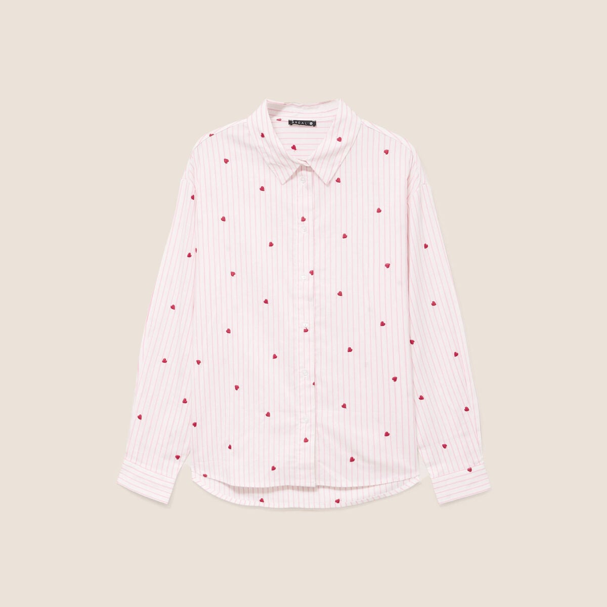 Chemise manches longues fluide rouge femme