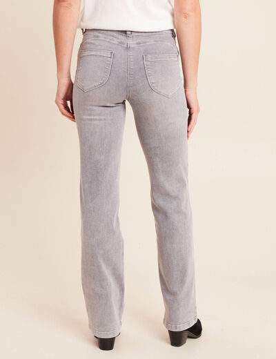 Jean taille haute denim gris clair femme
