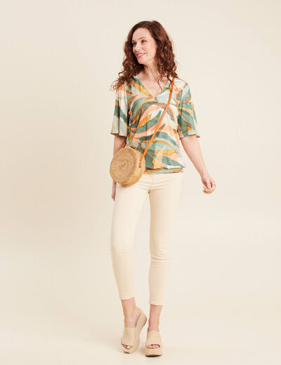 Blouse manches courtes multicolore femme