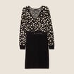Robe tricot ajust&eacute;e 2-en-1 noir femme