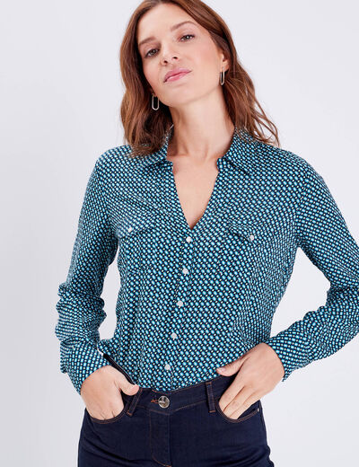 Chemise manches longues noir femme