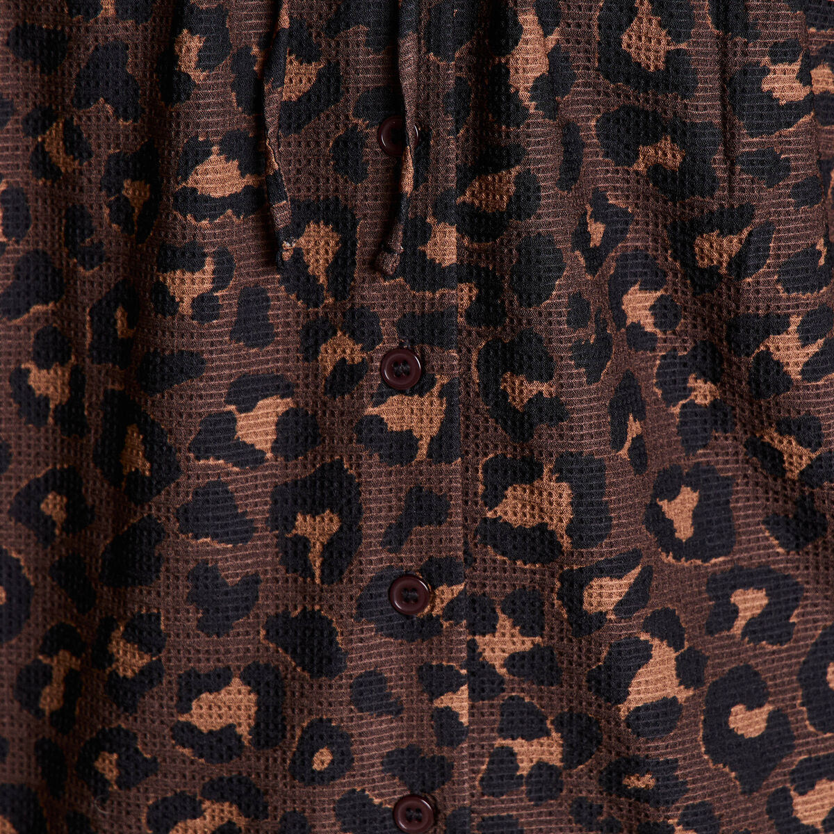 Blouse col v manches longues marron femme