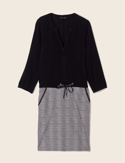 Robe droite effet 2-en-1 gris femme