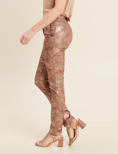 Pantalon ajusté marron femme