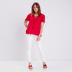 Blouse manches courtes rose framboise femme