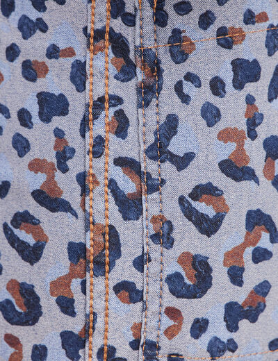 Pantacourt r&eacute;versible boyfriend bleu femme