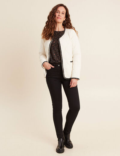 Doudoune sans col doublée ecru femme