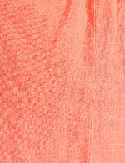 Jupe standard aspect lin orange fluo femme