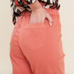 Pantalon coupe droite à coulisse vieux rose femme