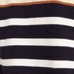 Robe tricot droite col en V bleu foncé femme
