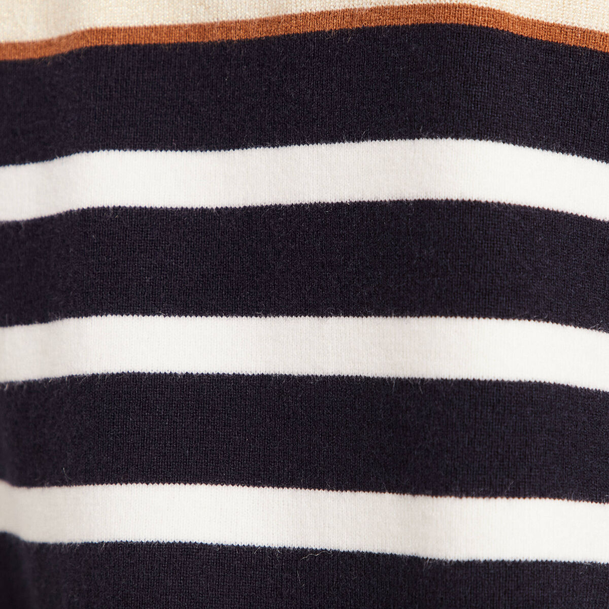 Robe tricot droite col en V bleu foncé femme