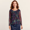 T-shirt manches longues multicolore femme