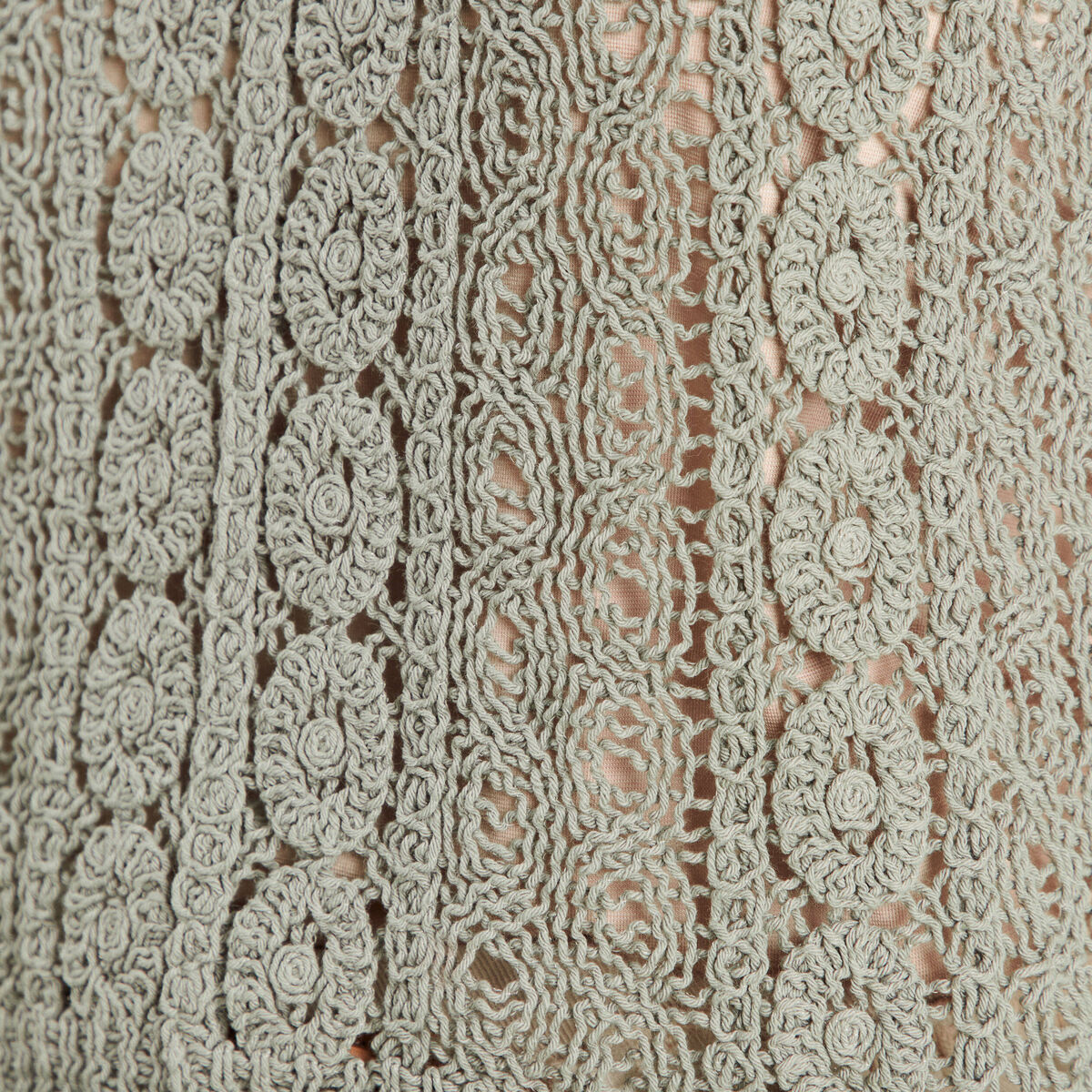 D&eacute;bardeur macram&eacute; vert clair femme