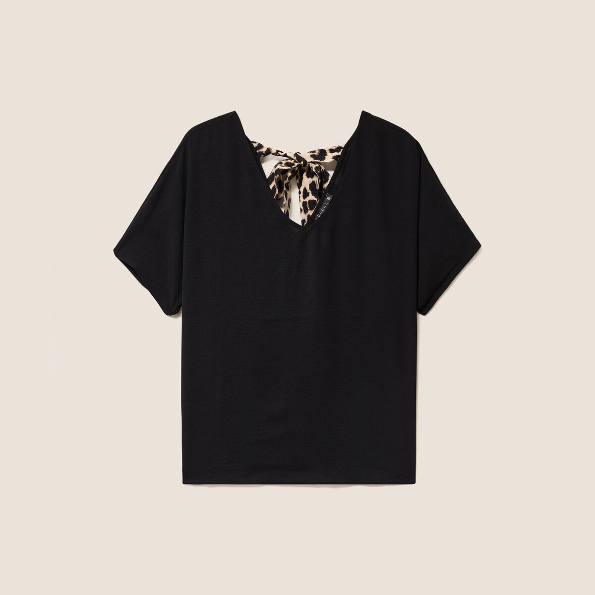 Blouse fluide manches 3/4 noir femme