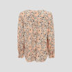 Blouse manches longues orange corail femme