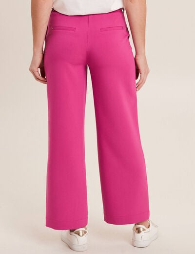 Pantalon chino large rose fushia femme