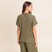 Chemise ample courte manches courtes vert kaki femme