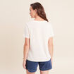 T-shirt col rond manches courtes ecru femme