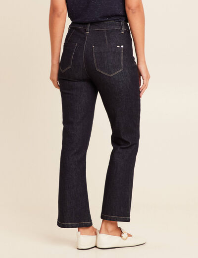 pantalon bootcut 7/8ème taille haute denim brut femme