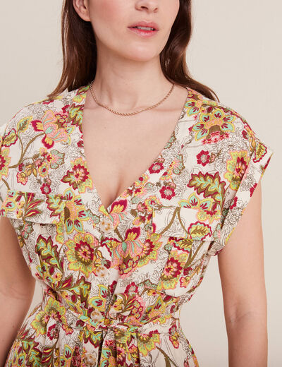 Robe chemise boutonnée blanc femme